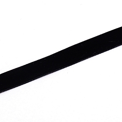 Negro Cinta de terciopelo, de un solo lado, para el embalaje del regalo, decoración de fiesta, negro, 3/8 pulgada (10 mm), 20 yardas / rodillo.