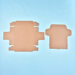 BurlyWood Kraft Paper Gift Box, Folding Boxes, Rectangle, BurlyWood, Finished Product: 27x13x6.7cm, Inner Size: 25x11x6.5cm, Unfold Size: 42.8x56.9x0.03cm and 34.4x36.6x0.03cm