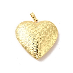 Real 18K Gold Plated Eco-Friendly Rack Plating Brass Locket Pendants, Long-Lasting Plated, Lead Free & Cadmium Free, Heart Charm, Real 18K Gold Plated, 29x29x7mm, Hole: 3.5x6mm, Inner Diameter: 21.5x17mm