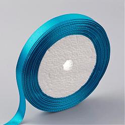 Dodger Blue Single Face Satin Ribbon, Polyester Ribbon, Dodger Blue, 1 inch(25mm) wide, 25yards/roll(22.86m/roll), 5rolls/group, 125yards/group(114.3m/group)
