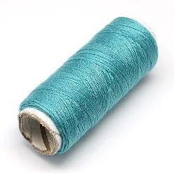 Темно-бирюзовый 402 полиэстер швейных ниток шнуры для ткани или поделок судов, темные бирюзовый, 0.1 мм, около 120 м / рулон, 10 рулонов / мешок