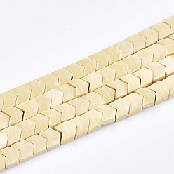 Navajo White Natural Agate Beads Strands, Dyed, V Shape/Chevron, Navajo White, 6.5~7x6x2.5mm, Hole: 1mm, about 81pcs/strand, 15.5 inch