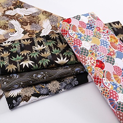 Flor Tela de algodón estampada, para patchwork, coser tejido a patchwork, acolchado, con patrón de estilo céfiro japonés, patrón de crisantemo, 25x20 cm, 5 PC / sistema
