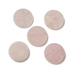 Cuarzo Rosa Natural aumentó de cabujones de cuarzo, plano y redondo, 20x2.5~3 mm