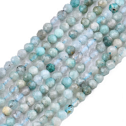 Amazonite Russie naturel perles amazonite brins, facette, ronde, 2~2.5mm, Trou: 0.3mm, Environ 165 pcs/chapelet, 14.9 pouce
