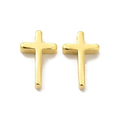 Real 24K Gold Plated Brass Charms, Cadmium Free & Lead Free, Long-Lasting Plated, Cross Charm, Real 24K Gold Plated, 13x8x3mm, Hole: 1.5mm