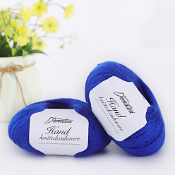 Azul Hilo de lana para gorro de suéter, hilos de lana 4-hebras para tejer suministros de ganchillo, azul, aproximadamente 656.17 yardas (600 m) / rollo