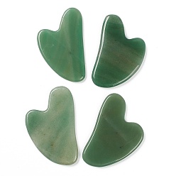 Зеленый Авантюрин Естественные зеленые авантюрины gua sha доски, для скребкового массажа и средств для лица гуа ша, сердце, 83x51x6 мм