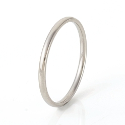 Stainless Steel Color 201 Stainless Steel Plain Band Rings, Stainless Steel Color, US Size 7 1/4(17.5mm), 1.5mm