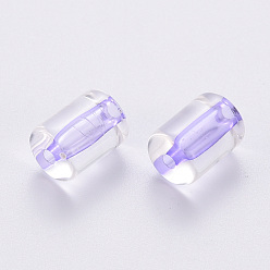 Lilas Perles acryliques transparentes, colonne, lilas, 10x7.5mm, Trou: 1.8mm, environ950 pcs / 500 g