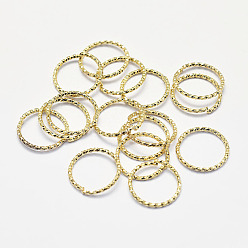 Real 18K Gold Plated Long-Lasting Plated Brass Jump Rings, Real 18K Gold Plated, Nickel Free, Ring, Open Jump Rings, 18 Gauge, 12x1mm, Inner Diameter: 10mm