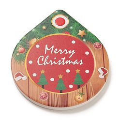 Roja Posavasos de porcelana navideña, tapetes para tazas con fondo de corcho, lágrima, rojo, 108~109x92~93x7.5~8 mm