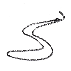 Bronze 304 collier de chaîne rolo en acier inoxydable pour hommes femmes, gris anthracite, 15.67 pouce (39.8 cm)