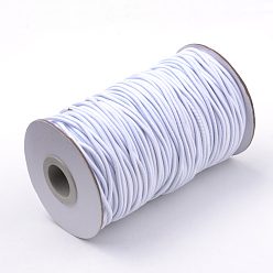 Blanc Cordon élastique rond, avec l'extérieur de la fibre et caoutchouc à l'intérieur, blanc, 2mm, environ 76.55 yards (70m)/rouleau
