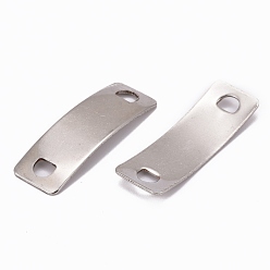 Stainless Steel Color Rectangle 304 Stainless Steel Links connectors, Stainless Steel Color, 41.5x14x1mm, Hole: 4x5.5mm