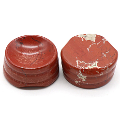 Piedra Roja Soporte de base de exhibición de jaspe rojo natural para cristal, soporte de esfera de cristal, 2.7x1.2 cm