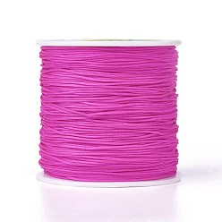 Magenta Round String Thread Polyester Fibre Cords, Magenta, 0.8mm, about 109.36 yards(100m)/roll