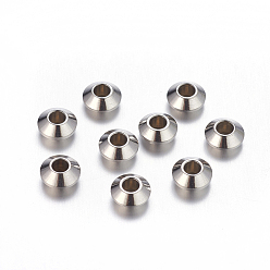 Stainless Steel Color 201 Stainless Steel Bicone Spacer Beads, Stainless Steel Color, 6x3mm, Hole: 2.5mm