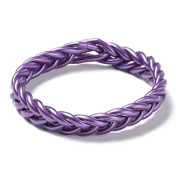 Purple Plastic Cord Braided Stretch Bracelets, Purple, Inner Diameter: 2-3/8 inch(6cm)