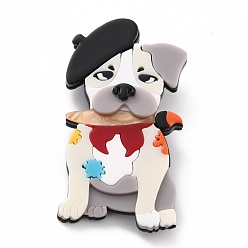 Colorido Perro con broche de sombrero, Pin de solapa de seguridad acrílico animal para ropa de mochila, colorido, 70x39x11 mm, pin: 0.6 mm