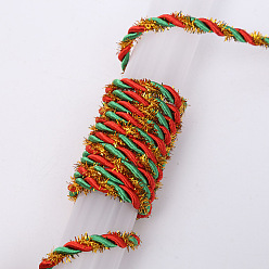 Colorful 3-ply Cotton Cords, Metallic Cords, Twisted Rope, Red, 5mm, about 27.34 Yards(25m)/Roll