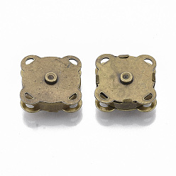 Antique Bronze Iron Purse Snap Clasps, Closure for Purse Handbag, Antique Bronze, 19x19x7mm, Hole: 1.5x2mm