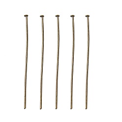 Antique Bronze Jewelry Findings, Iron Flat Head Pins, Antique Bronze, 50x0.75~0.8mm, about 4300pcs/1000g