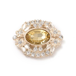 Caqui Claro Cabuchones de acrílico, con fornitura de diamantes de imitación de aleación de tono dorado, oval, caqui claro, 29.5x25x5 mm
