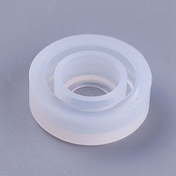 White Transparent DIY Ring Silicone Molds, Resin Casting Molds, For UV Resin, Epoxy Resin Jewelry Making, White, 27x10mm