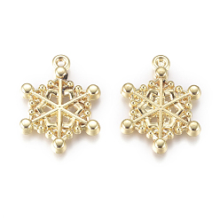 Golden Alloy Pendants, Snowflake, for Christmas, Golden, 20x15.5x2mm, Hole: 1.2mm