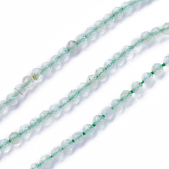 Prehnite Natural Prehnite Beads Strands, Faceted, Round, 3~3.5mm, Hole: 0.5mm, about 115~130pcs/strand, 14.5~16.1 inch(37~41cm)