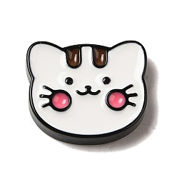 Cat Shape Opaque Resin Cabochons, Cartoon Cabochons, for Jewelry Making, Cat Shape, 19.5x23x5mm