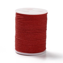 Красный Плетеные нити нейлона, мамбо нить, с катушкой, для изготовления ювелирных изделий, круглые, красные, 1 мм, о 6 ярдов / крен