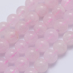 Morganite Natural Morganite Beads Strands, Round, Grade A, 6~6.5mm, Hole: 1mm, about 64pcs/strand, 15.5 inch(39.5cm)