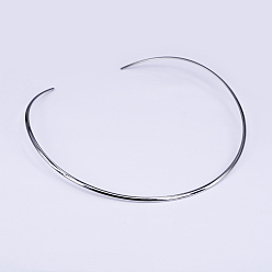 Stainless Steel Color 201 Stainless Steel Choker Necklaces, Rigid Necklaces, Stainless Steel Color, 5.31 inchx5.6 inch(13.5x14.2cm)