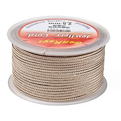 Khaki Braided Nylon Threads, Dyed, Khaki, 2.5mm, about 10.93 yards(10m)/roll