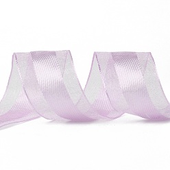 Plum Solid Color Organza Ribbons, for Party Decoration, Gift Packing, Plum, 1"(25mm), about 50yard/roll(45.72m/roll)