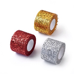 Mixed Color Glitter Sequin Deco Mesh Ribbons, Tulle Fabric, Tulle Roll Spool Fabric For Skirt Making, Mixed Color, 2 inch(5cm), about 10yards/roll(9.144m/roll)