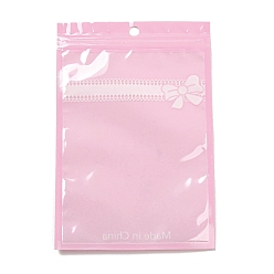 Pink Пластиковые пакеты с застежкой-молнией, с чистым окном, верхние пакеты с самозапечатыванием, прямоугольные, розовые, 18x12x0.15 см, односторонняя толщина: 2.5 мил(0.065мм)
