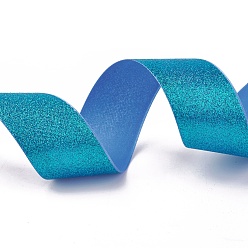 Dodger Blue Sparkle Polyester Ribbons, Glitter Ribbon, Dodger Blue, 1-1/2 inch(38mm), about 50yards/roll(45.72m/roll)