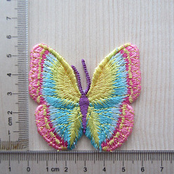 Pale Violet Red Butterfly Shape Computerized Embroidery Cloth Iron on/Sew on Patches, Costume Accessories, Pale Violet Red, 60x70mm