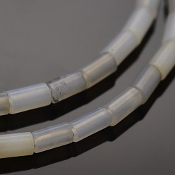 Grey Agate Column Natural Grey Agate Beads Strands, 4x2mm, Hole: 0.5mm, about 98pcs/strand, 15.7 inch