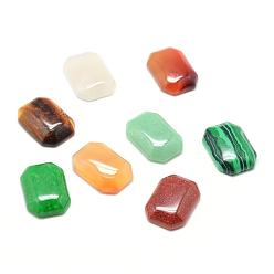 Mixed Stone Natural & Synthetic Mixed Stone Cabochons, Mixed Style, Rectangle, Mixed Color, 25x18x7mm