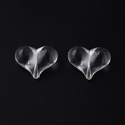 Clair Perles acryliques transparentes, cœur, clair, 17.5x22x10mm, Trou: 1.4mm, environ260 pcs / 500 g