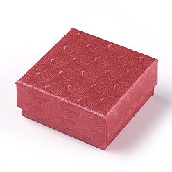 Dark Red Cardboard Box, Square, Dark Red, 7.5x7.5x3.5cm