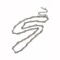 Couleur Acier Inoxydable 304 collier de chaîne à maillons en acier inoxydable pour femme, couleur inox, 18.43 pouce (46.8 cm)