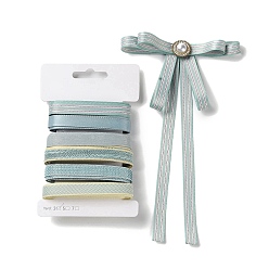 Light Sea Green 18 Yards 6 Styles Polyester Ribbon, for DIY Handmade Craft, Hair Bowknots and Gift Decoration, Green Color Palette, Light Sea Green, 3/8~1/2 inch(9~12mm), about 3 yards/style