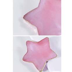 Rose Vieux Tapis de sceau de cire de résine, pour cachet de cachet de cire, étoile avec motif marbré, vieux rose, 92x103x7.5mm