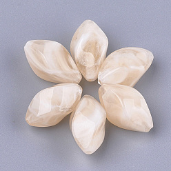 Pêche Perles acryliques, style de pierres fines imitation, torsion, peachpuff, 19.5~20x10.5x10.5mm, trou: 1.4 mm, environ 400 pcs / 500 g
