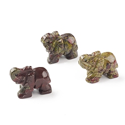 Dragon Blood Elephant Natural Dragon Blood Figurine Display Decoration, for Home Office Tabletop, 36~41x29~32x19~21mm